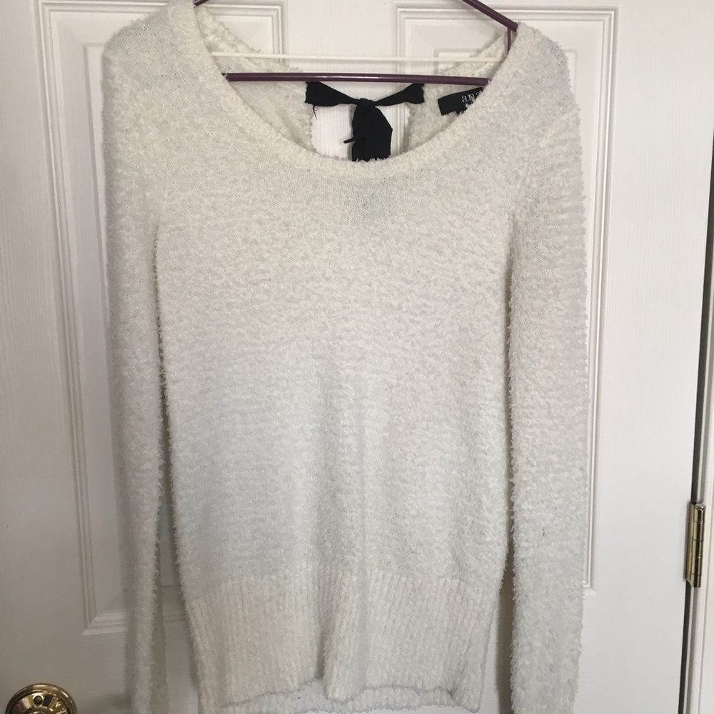 Fuzzy white sweater